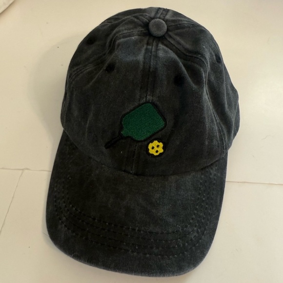 Pickleball Embroidered Gray Cotton Casual Baseball Hat Cap - Picture 2 of 5